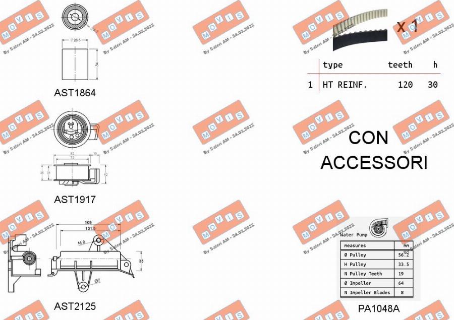 MOVIS ASTK0941PA - Ūdenssūknis + Zobsiksnas komplekts autospares.lv