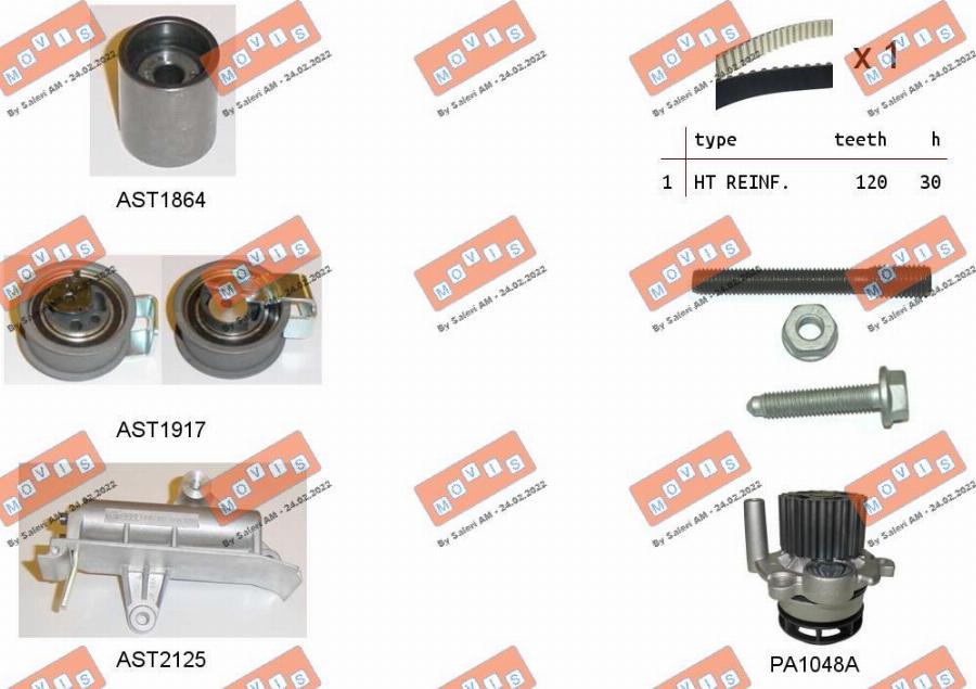 MOVIS ASTK0941PA - Water Pump & Timing Belt Set www.autospares.lv