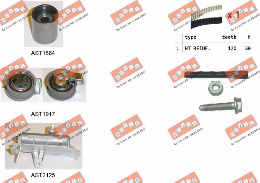 MOVIS ASTK0941 - Timing Belt Set www.autospares.lv