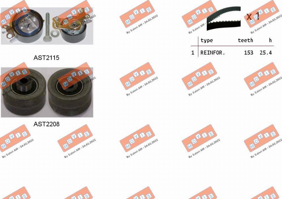 MOVIS ASTK0948 - Timing Belt Set www.autospares.lv