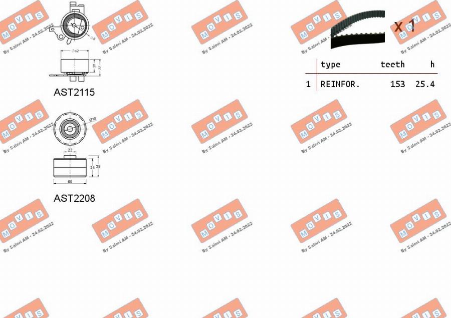 MOVIS ASTK0948 - Timing Belt Set www.autospares.lv