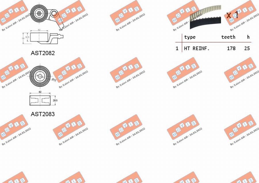 MOVIS ASTK0956 - Zobsiksnas komplekts autospares.lv