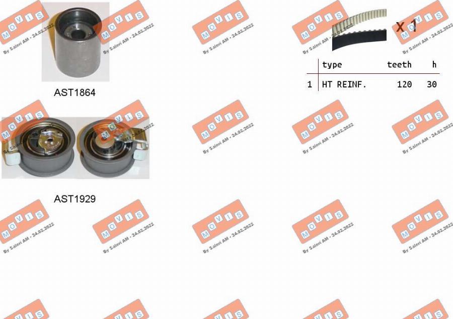 MOVIS ASTK0951 - Timing Belt Set www.autospares.lv