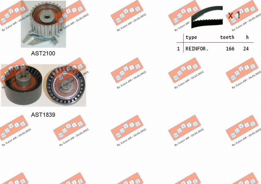 MOVIS ASTK0906 - Комплект зубчатого ремня ГРМ www.autospares.lv