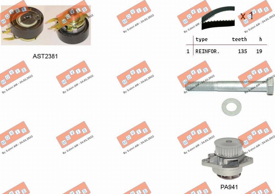 MOVIS ASTK0902PA - Water Pump & Timing Belt Set www.autospares.lv