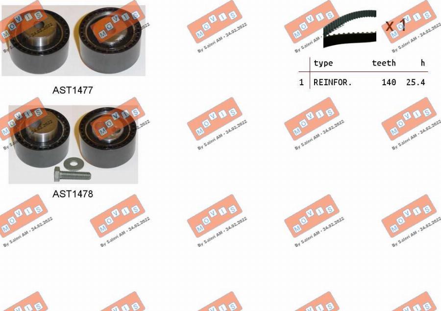 MOVIS ASTK0915 - Timing Belt Set www.autospares.lv