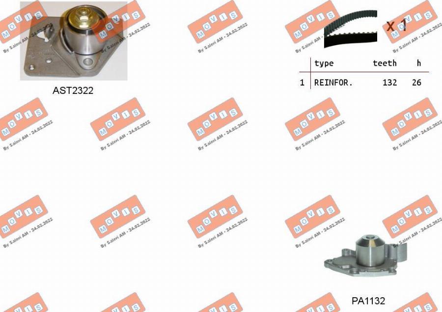 MOVIS ASTK0916PA - Water Pump & Timing Belt Set www.autospares.lv