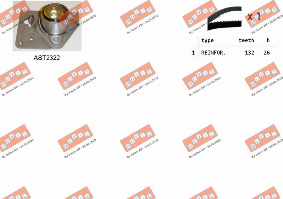 MOVIS ASTK0916 - Timing Belt Set www.autospares.lv