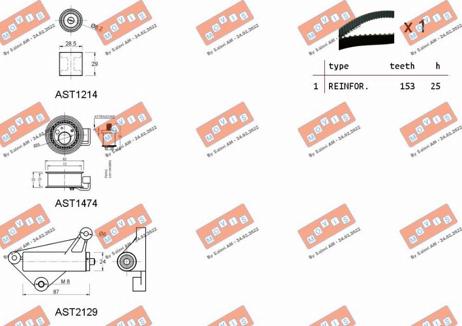 MOVIS ASTK0910C - Timing Belt Set www.autospares.lv