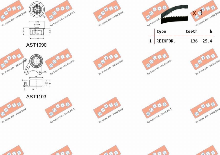 MOVIS ASTK0987 - Zobsiksnas komplekts www.autospares.lv