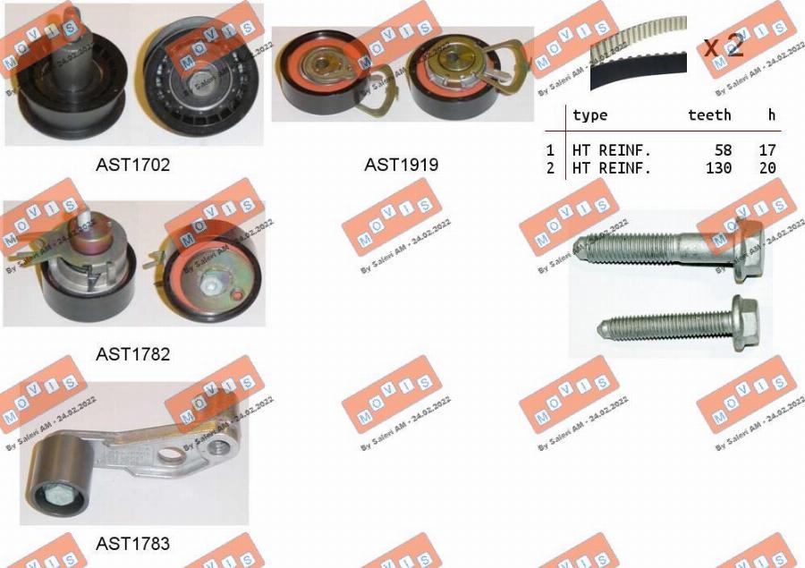 MOVIS ASTK0939 - Timing Belt Set www.autospares.lv