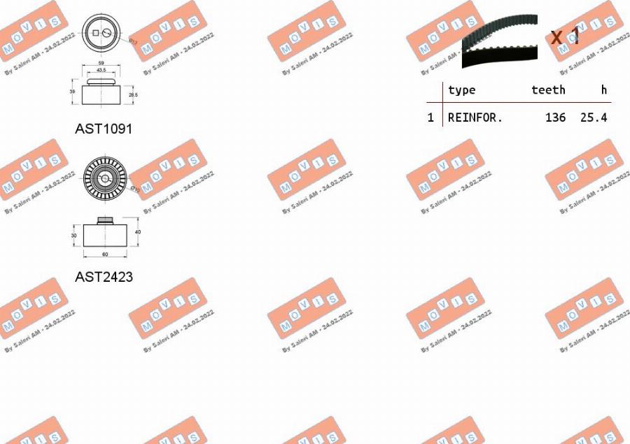 MOVIS ASTK0934 - Timing Belt Set www.autospares.lv