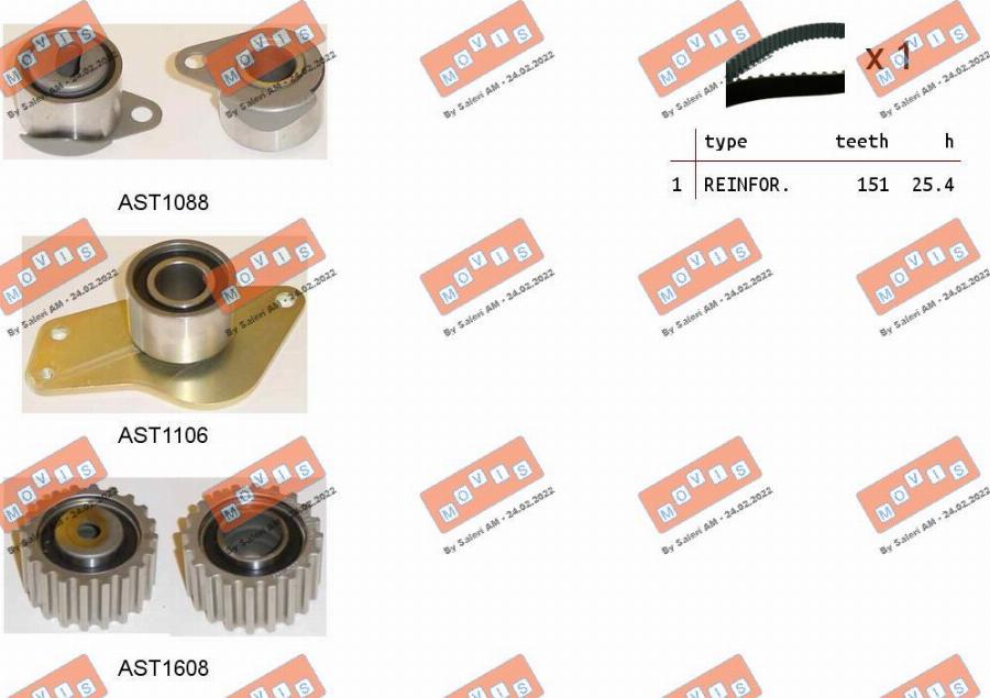 MOVIS ASTK0935 - Timing Belt Set www.autospares.lv