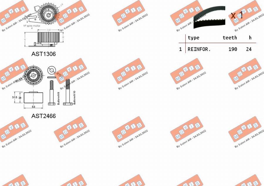 MOVIS ASTK0936 - Timing Belt Set www.autospares.lv