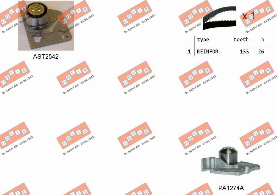 MOVIS ASTK0931PA - Water Pump & Timing Belt Set www.autospares.lv