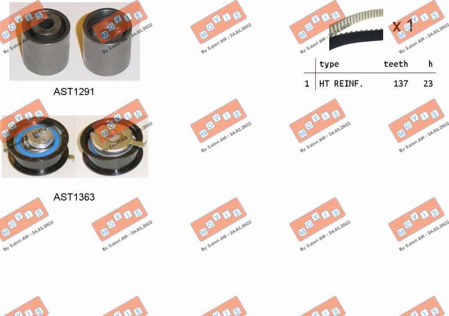 MOVIS ASTK0938 - Timing Belt Set www.autospares.lv