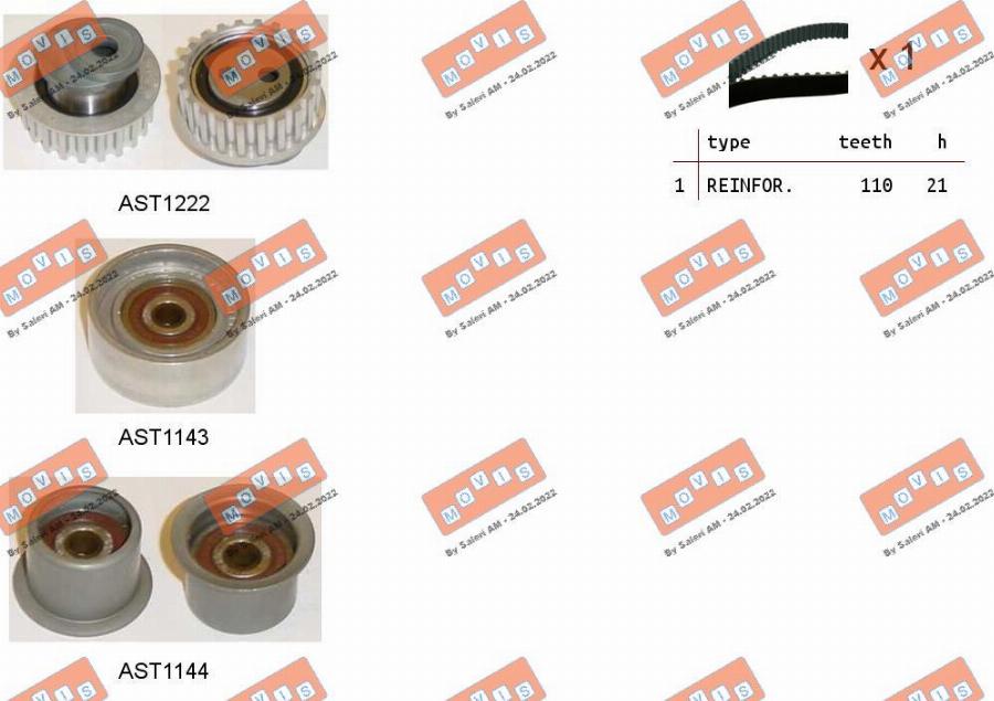 MOVIS ASTK0933 - Timing Belt Set www.autospares.lv