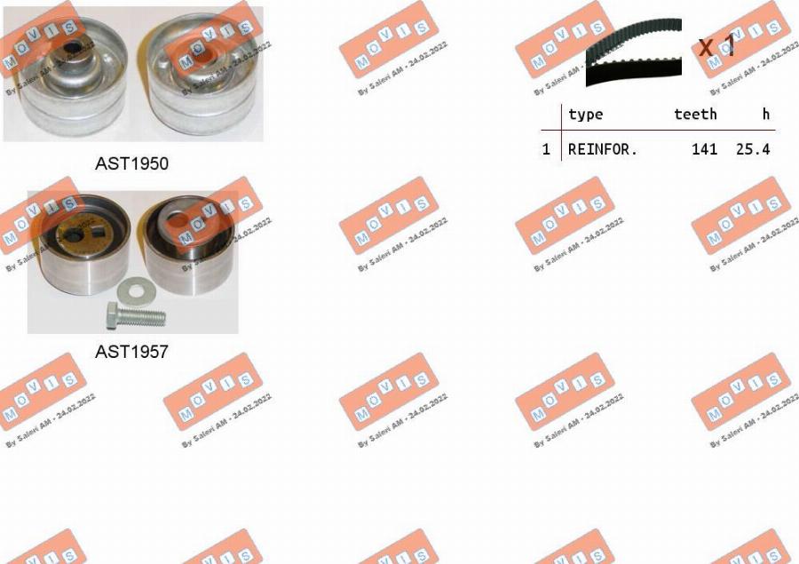 MOVIS ASTK0937 - Timing Belt Set www.autospares.lv