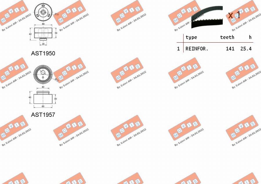 MOVIS ASTK0937 - Zobsiksnas komplekts autospares.lv