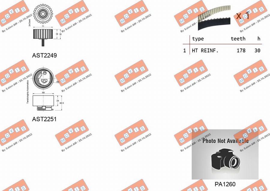 MOVIS ASTK0925PA - Ūdenssūknis + Zobsiksnas komplekts www.autospares.lv