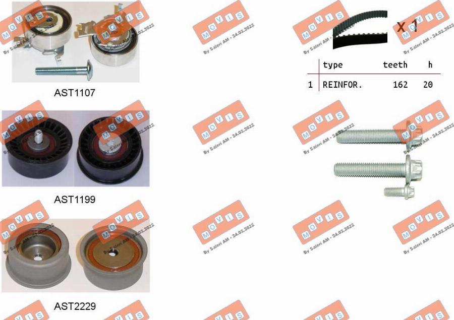 MOVIS ASTK0849 - Timing Belt Set www.autospares.lv