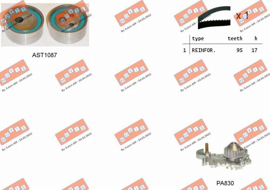 MOVIS ASTK0840PA - Water Pump & Timing Belt Set www.autospares.lv