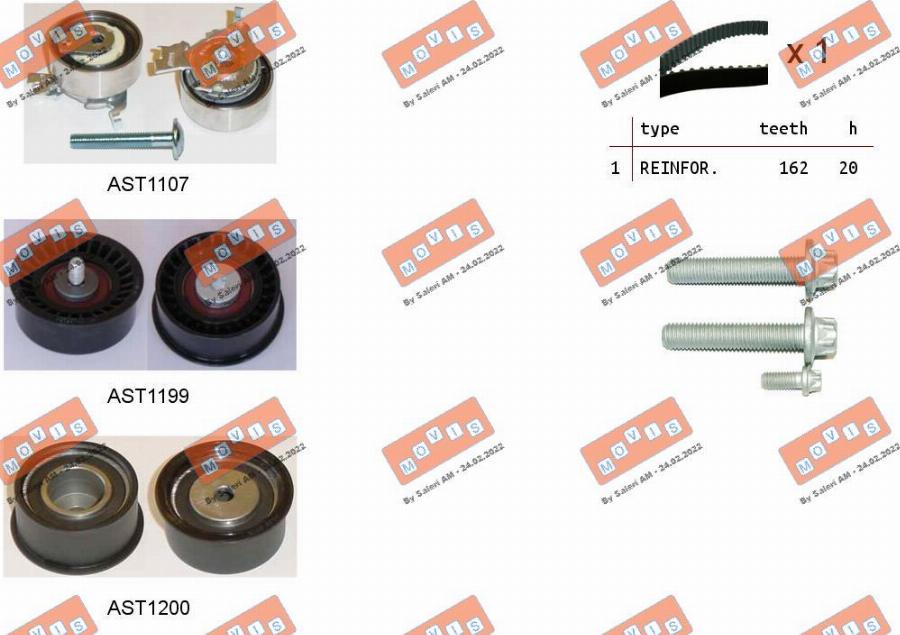 MOVIS ASTK0848 - Timing Belt Set www.autospares.lv