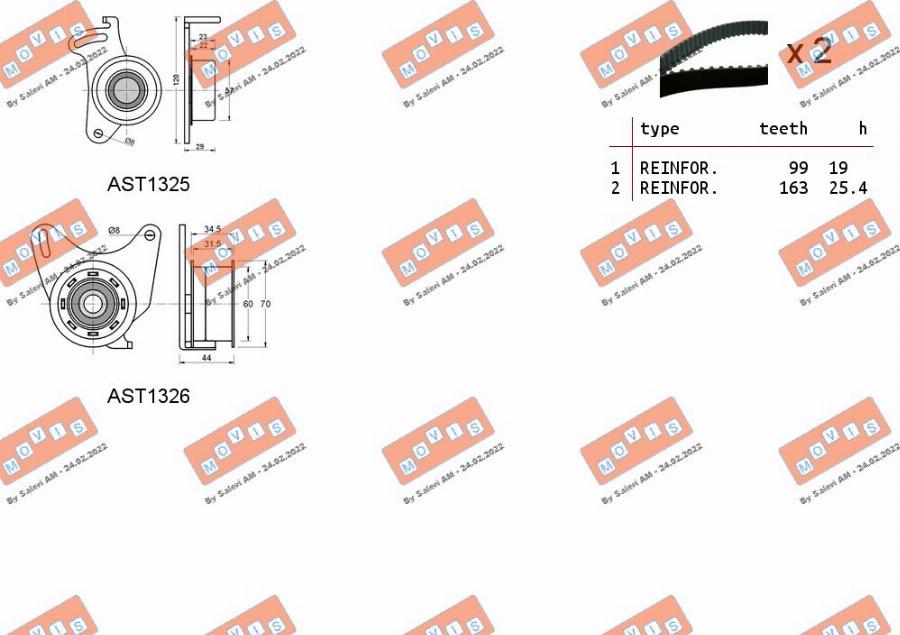 MOVIS ASTK0847 - Timing Belt Set www.autospares.lv