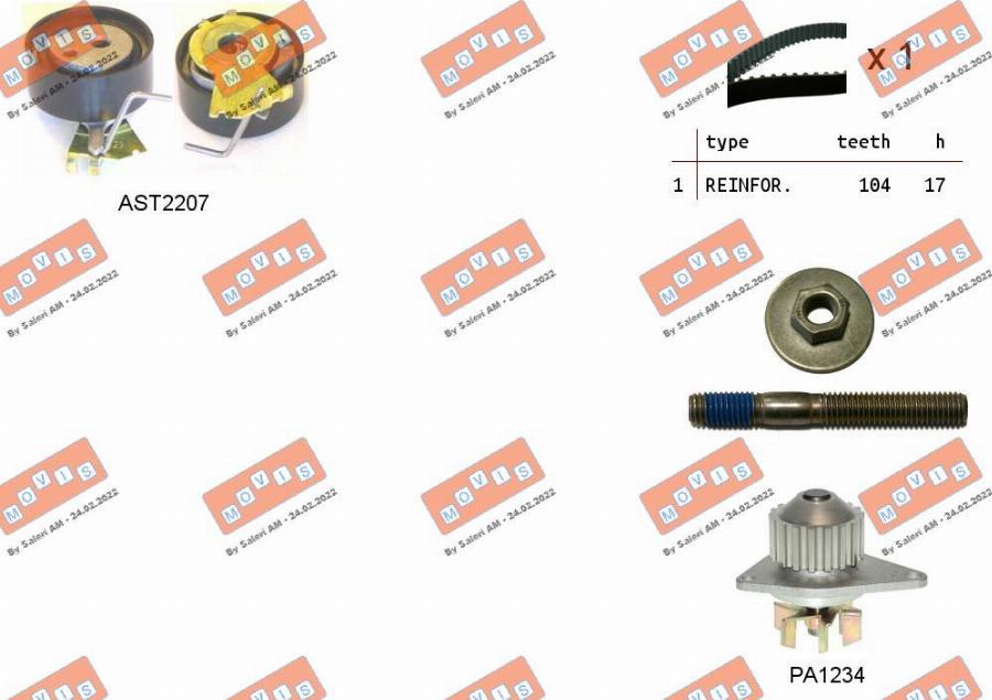 MOVIS ASTK0859PA - Water Pump & Timing Belt Set www.autospares.lv