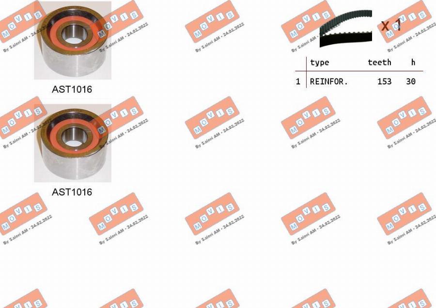 MOVIS ASTK0850 - Zobsiksnas komplekts www.autospares.lv