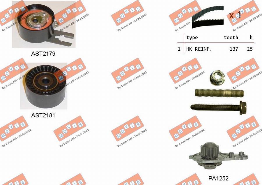 MOVIS ASTK0864PA - Ūdenssūknis + Zobsiksnas komplekts www.autospares.lv