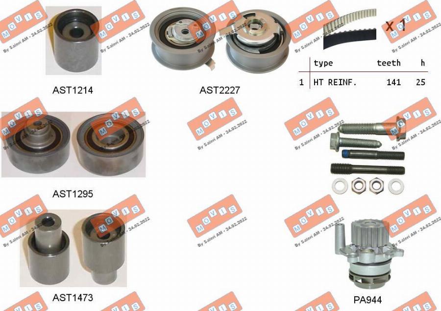 MOVIS ASTK0865PA - Water Pump & Timing Belt Set www.autospares.lv