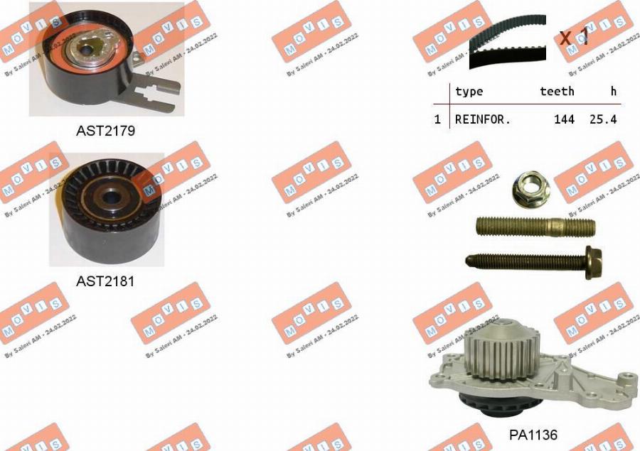 MOVIS ASTK0860PA - Water Pump & Timing Belt Set www.autospares.lv