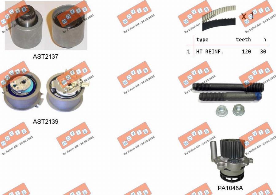 MOVIS ASTK0867PA - Water Pump & Timing Belt Set www.autospares.lv