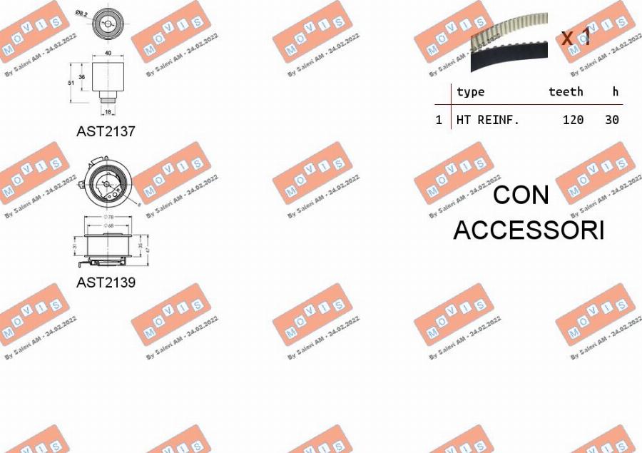 MOVIS ASTK0867 - Zobsiksnas komplekts autospares.lv