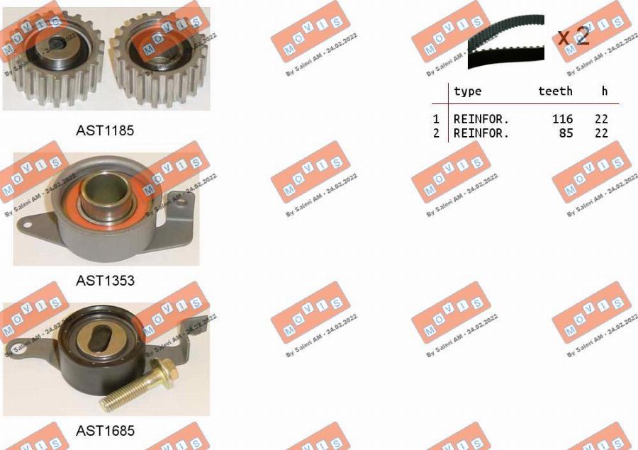 MOVIS ASTK0819 - Timing Belt Set www.autospares.lv