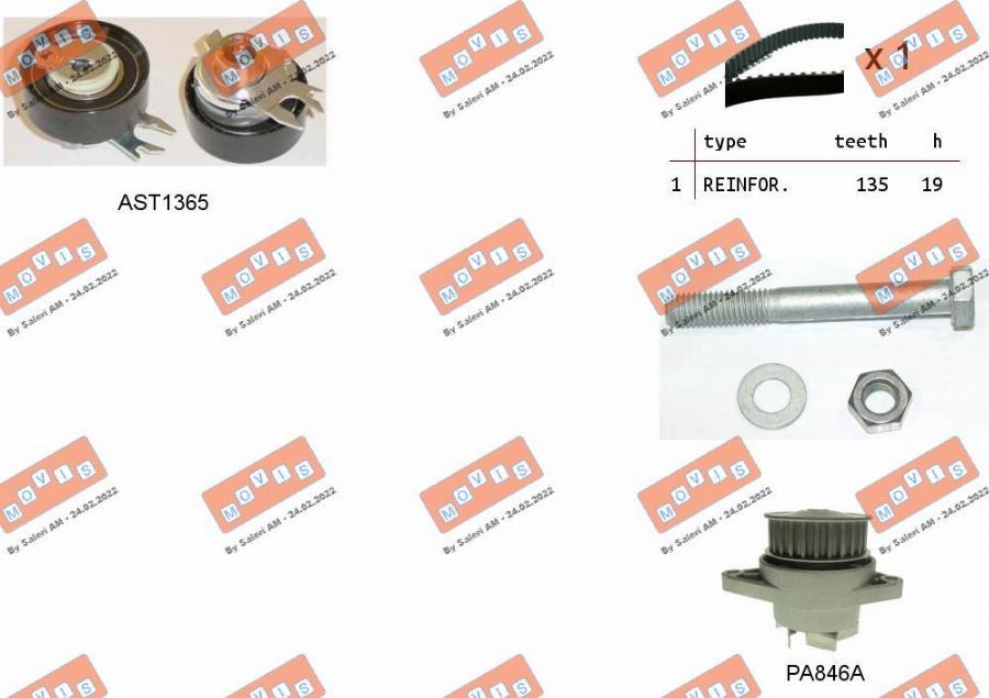 MOVIS ASTK0815PA - Water Pump & Timing Belt Set www.autospares.lv