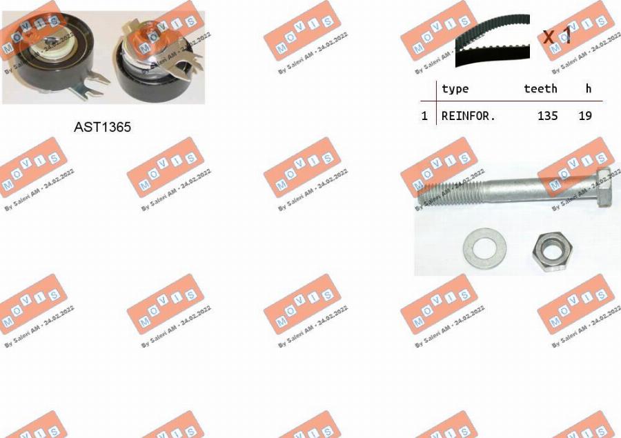 MOVIS ASTK0815 - Timing Belt Set www.autospares.lv