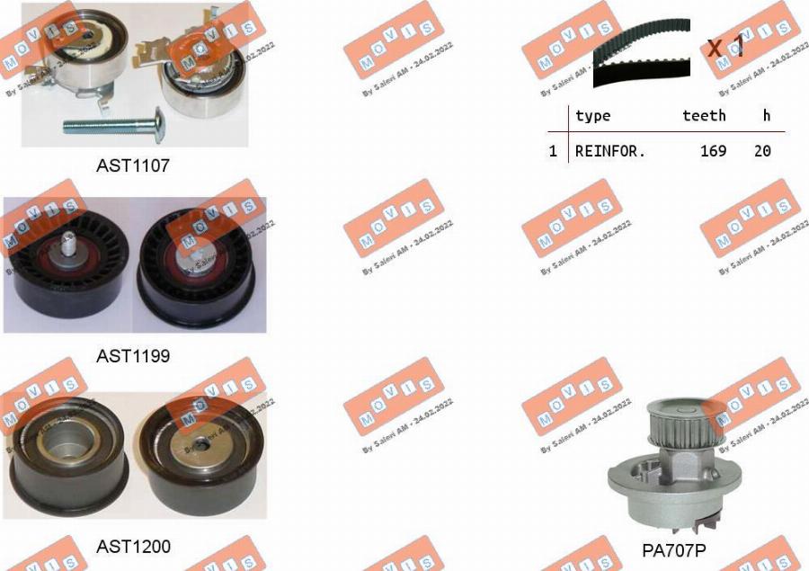 MOVIS ASTK0810PA - Water Pump & Timing Belt Set www.autospares.lv