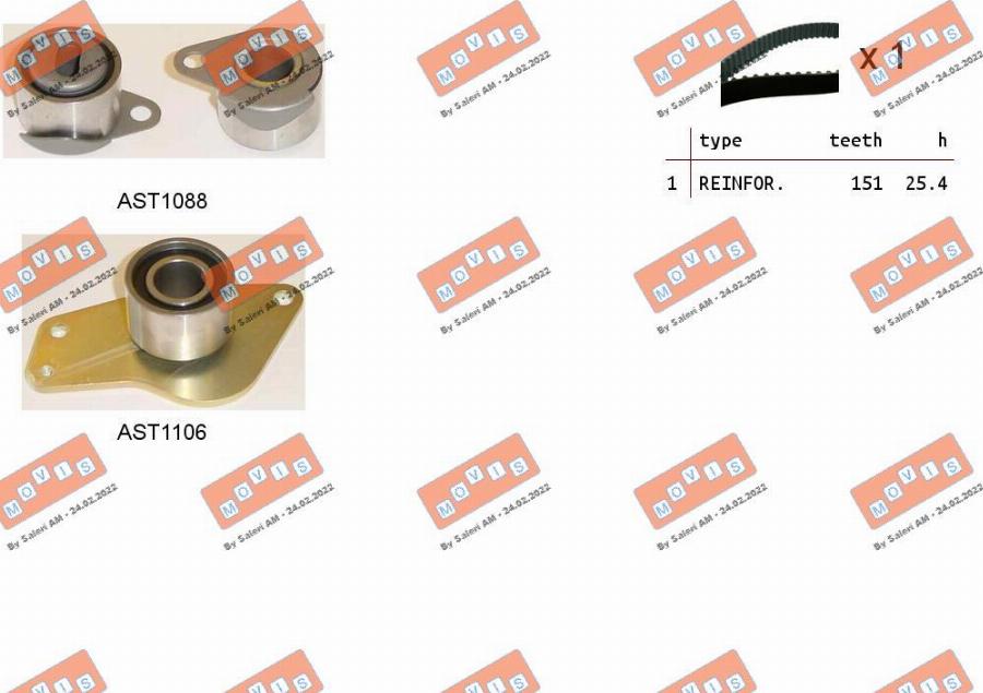 MOVIS ASTK0888 - Timing Belt Set www.autospares.lv