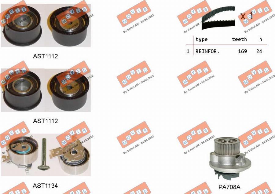 MOVIS ASTK0830PA - Water Pump & Timing Belt Set www.autospares.lv