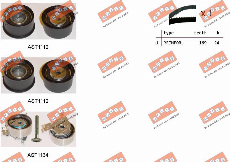 MOVIS ASTK0830 - Timing Belt Set www.autospares.lv