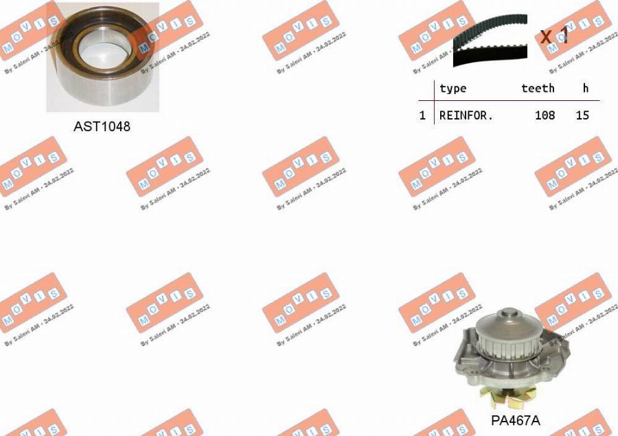 MOVIS ASTK0832PA - Water Pump & Timing Belt Set www.autospares.lv