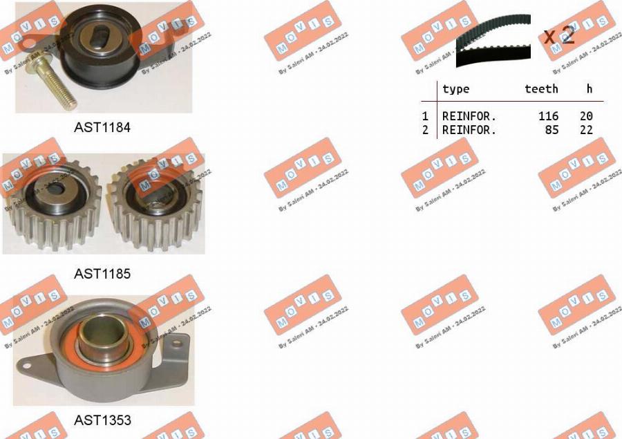 MOVIS ASTK0820 - Timing Belt Set www.autospares.lv