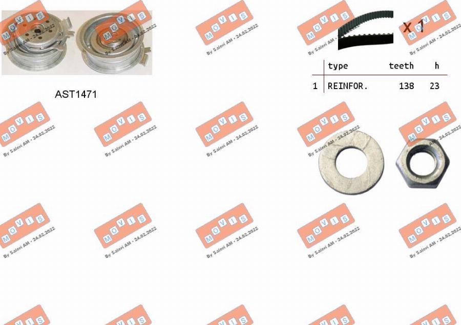 MOVIS ASTK0821 - Timing Belt Set www.autospares.lv