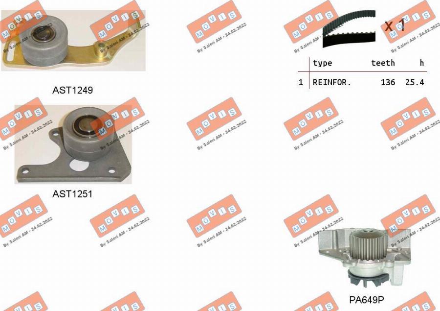 MOVIS ASTK0828PA - Water Pump & Timing Belt Set www.autospares.lv