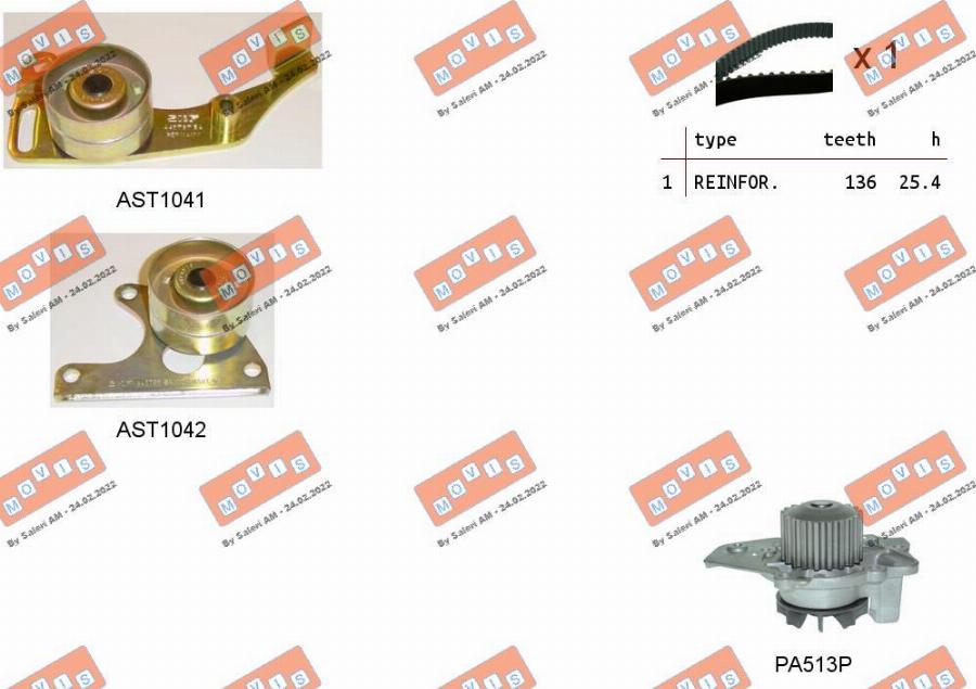 MOVIS ASTK0871PA - Water Pump & Timing Belt Set www.autospares.lv