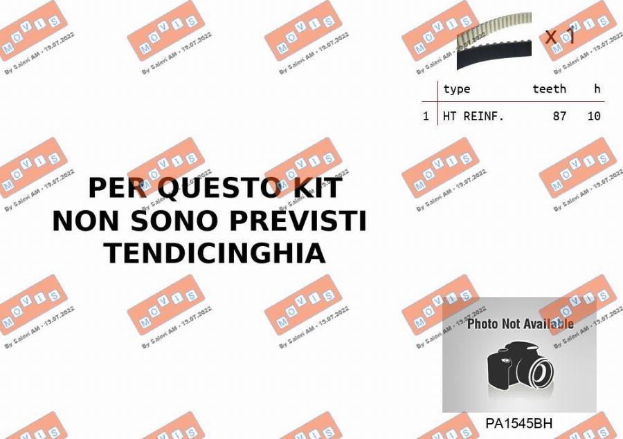 MOVIS ASTK0B03PA2 - Водяной насос + комплект зубчатого ремня ГРМ www.autospares.lv