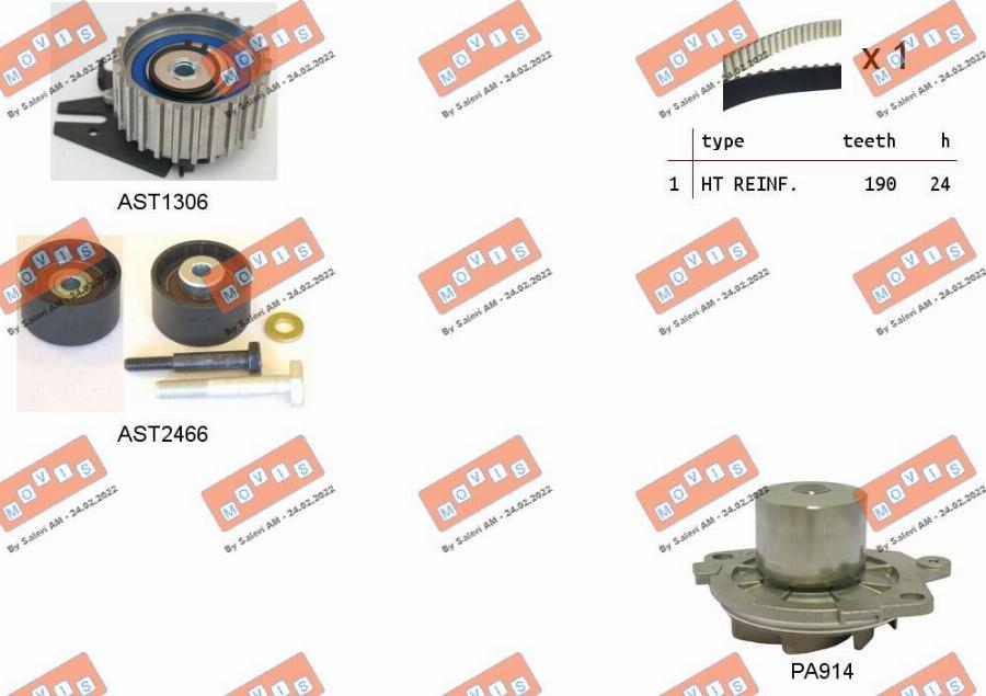 MOVIS ASTK1093PA - Water Pump & Timing Belt Set www.autospares.lv