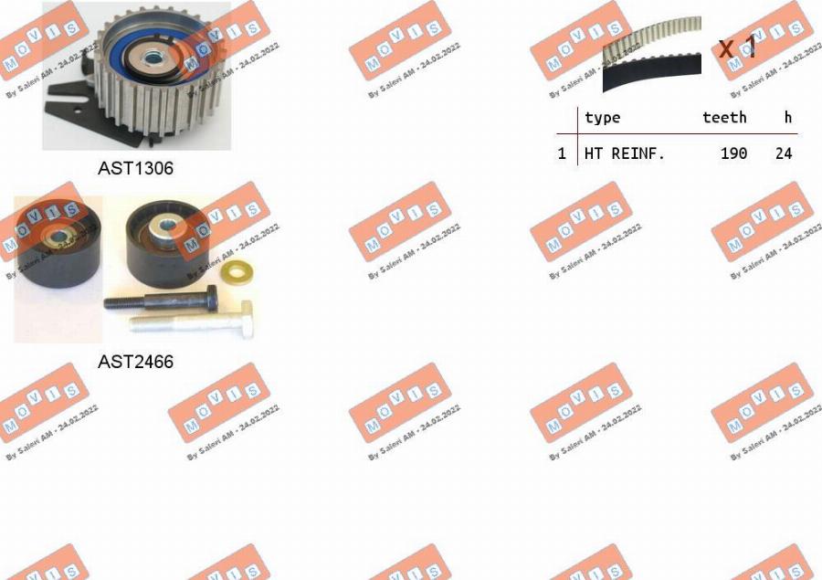 MOVIS ASTK1093 - Timing Belt Set www.autospares.lv